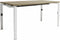 Linesto N4 bureau, hoogte instelbaar (65-85cm) met 120x80cm Honey Castello zwevend 25mm blad en wit (RAL9010) vierpoot N-frame (poot rechthoekig 66 x 26 mm.), (met geïntegreerde kabelgoot)