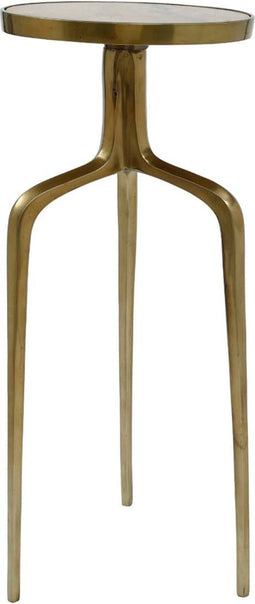 PTMD Enter Ronde Bijzettafel - H60xØ25 cm - Marmer - Koper/Bruin