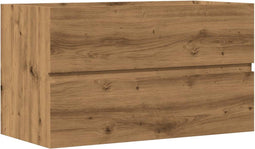vidaXL - Badkamerwandkast - 80x38,5x45 - cm - bewerkt - hout - artisanaal - eiken