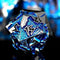HOT Games Dobbelst.Set Metaal Draak - 7-delige polyhedral dice set - Glanzend silver met blauwe details
