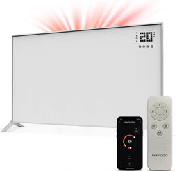 Komodo Blazi - Infrarood Verwarmingspaneel - 800W - 100x60 cm - Verplaatsbaar & Hangend - Thermostaat & WiFi App - Wit