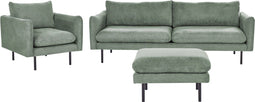 VINTERBRO - Bankenset met ottomaan - Groen - Polyester