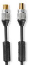 Nedis Coaxkabel - Coax Male naar Coax Female - Verguld - 75 Ohm - Dubbel Afgeschermd - 10.0 m - Antraciet