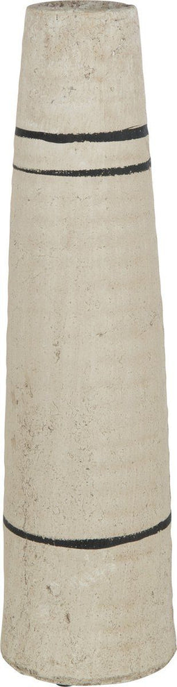 J-Line vaas Hoog Streep Terracotta - keramiek - beige/zwart - small