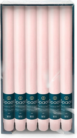 Spaas Dinerkaarsen rustiek - lichtroze - 12x - 25 cm - 10 branduren - huishoudkaarsen