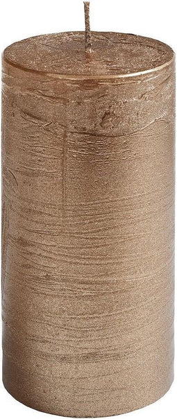 SPAAS Metallic cilinderkaars 70/130 mm, ± 60 uur, geurloos - brons