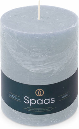SPAAS Rustieke Pillarkaars ± 95 branduren Lichtblauw