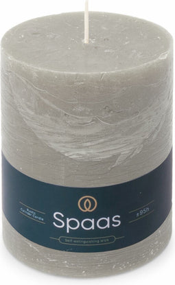 SPAAS Rustieke Pillarkaars ± 95 branduren Lichtgrijs