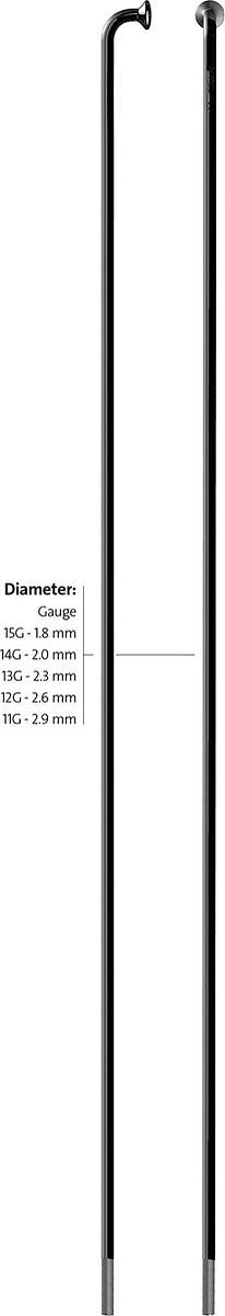 Spaken 284-13 Sapim Leader ø2.33mm FG 2,6 - zwart RVS (100 stuks)