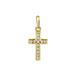 Sparkle14 Hanger Kruis En Zirkonia - Goud