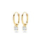 Sparkle14 oorringen met hangers zirkonia - 11 mm - Goud