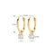 Sparkle14 oorringen met hangers zirkonia - 11 mm - Goud