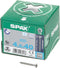 SPAX 1197000450403 Roestvaststalen schroef, Verzonken kop, 4.5 x 40, Voldraad, T-STAR plus T20 - blank - 200 stuks