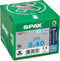 SPAX 1197000500403 Roestvaststalen schroef, Verzonken kop, 5 x 40, Voldraad, T-STAR plus T20 - blank - 200 stuks