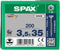 SPAX 191010350353 Verzonken schroeven 3.5 mm 35 mm T-profiel Staal Gehard 200 stuk(s)
