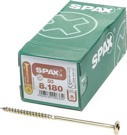 SPAX 251010801805 Hi-Force schroef, Discuskop, 8 x 180, Deeldraad, T-STAR plus T40 - WIROX - 50 stuks