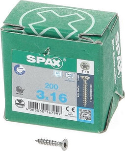 SPAX R 88091 Senkkopf T-STAR 1197000300163 Houtschroef 3 mm 16 mm Torx, Binnen-T 88091 RVS V2A Roestvast 200 stuk(s)
