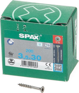 Spax Spaanplaatschroef RVS Torx 3.5 x 30 - 200 stuks