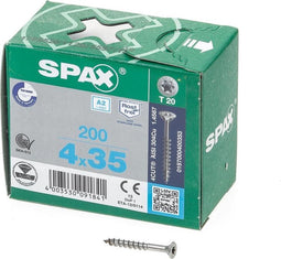 Spax Spaanplaatschroef RVS Torx 4.0 x 35 - 200 stuks