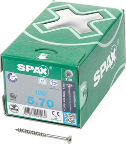 Spax Spaanplaatschroef RVS Torx 5.0 x 70 - 100 stuks