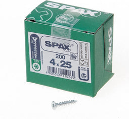 Spax Spaanplaatschroef Verzinkt Torx 4.0 x 25 - 200 stuks
