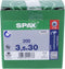Spax Spaanplaatschroef Verzinkt Torx 4 x 40 mm - 200 stuks
