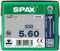 Spax Spaanplaatschroef Verzinkt Torx 5.0 x 60 - 500 stuks