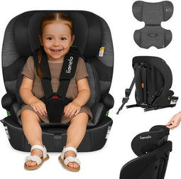 Lionelo Billy i-Size - Autostoel ISOFIX - Groep 1 2 3 - 76-150 cm - 9-36 kg - 10-standen Hoofdsteun - Grijs