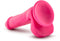 Blush - Neon dildo met scrotum 15 cm dual density - Roze