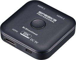 SpeaKa Professional SP-11990132 2 poorten HDMI-switch UHD 8K @ 60 Hz Bidirectioneel bruikbaar 7680 x 4320 Pixel