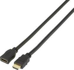 SpeaKa Professional SP-7870536 HDMI-kabel HDMI Verlengkabel HDMI-A-stekker, HDMI-A-bus 5.00 m Zwart 4K UHD, Audio Retur