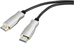 SpeaKa Professional SP-9019352 HDMI-kabel HDMI Aansluitkabel HDMI-A-stekker, HDMI-A-stekker 30.00 m Zwart 4K UHD, Afges