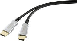 SpeaKa Professional SP-9019356 HDMI-kabel HDMI Aansluitkabel HDMI-A-stekker, HDMI-A-stekker 50.00 m Zwart 4K UHD, Afges