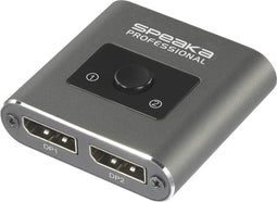 SpeaKa Professional SP-BDS-250 2 poorten DisplayPort-switch UHD 8K @ 60 Hz, UHD 4K @ 120 Hz