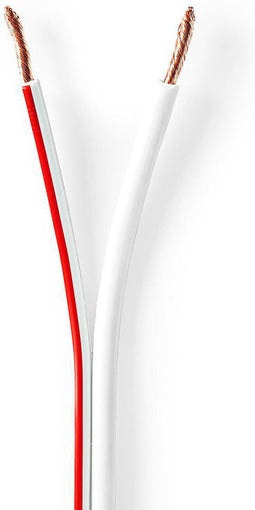 Speaker-Kabel - 2x 2.50 mm² - Koper - 100.0 m - Rond - PVC - Wit - Rol