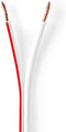 Speaker-Kabel - 2x 2.50 mm² - Koper - 100.0 m - Rond - PVC - Wit - Rol