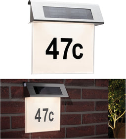 Special Solar huisnummerlicht IP44 LED 1x0,2W edelst./wit edelstaal/acryl