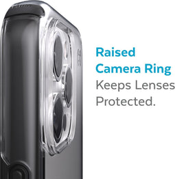 Speck hoesje geschikt voor Apple iPhone 13 Pro Max - Slank - Kristalhelder - Valbescherming gecertificeerd tot 4 meter - Microban Antibacterieel - Presidio Perfect Clear lijn - Zwart Transparant