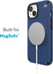 Speck hoesje geschikt voor Apple iPhone 14/13 Apple iPhone 16e - Slank - MagSafe - Ultieme Bescherming - Luxe Soft-touch Afwerking - Valbescherming gecertificeerd tot 4 meter - Microban Antibacterieel - Presidio2 Pro lijn -Blauw