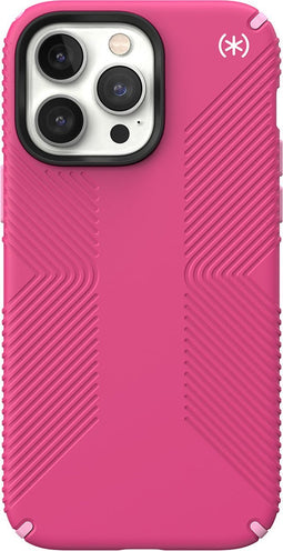 Speck hoesje geschikt voor Apple iPhone 14 Pro Max - Ultieme Bescherming en Grip - Luxe Soft-touch Afwerking - Valbescherming gecertificeerd tot 4 meter - Microban Antibacterieel - Presidio2 Grip lijn - Roze