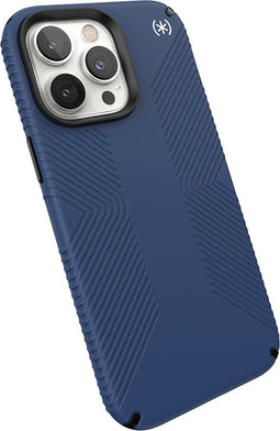 Speck hoesje geschikt voor Apple iPhone 14 Pro Max - Ultieme Bescherming en Grip - Luxe Soft-touch Afwerking - Valbescherming gecertificeerd tot 4 meter - Microban Antibacterieel - Presidio2 Grip lijn - Blauw