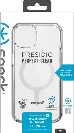 Speck hoesje geschikt voor Apple iPhone 14 - Slank - Kristalhelder - Valbescherming gecertificeerd tot 4 meter - Microban Antibacterieel - Presidio Perfect Clear lijn - Transparant