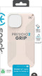 Speck hoesje geschikt voor Apple iPhone 15/14/13 Apple iPhone 16e - Ultieme Bescherming en Grip - Luxe Soft-touch Afwerking - Valbescherming gecertificeerd tot 4 meter - Microban Antibacterieel - Presidio2 Grip lijn - Beige Geel