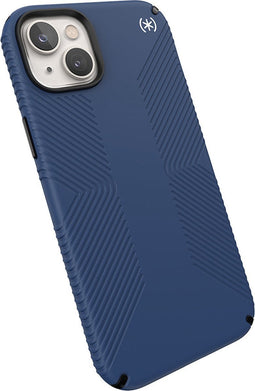Speck hoesje geschikt voor Apple iPhone 15 Plus en iPhone 14 Plus - Ultieme Bescherming en Grip - Luxe Soft-touch Afwerking - Valbescherming gecertificeerd tot 4 meter - Microban Antibacterieel - Presidio2 Grip lijn - Blauw