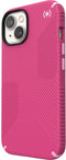 Speck hoesje geschikt voor Apple iPhone 15 Plus en iPhone 14 Plus - Ultieme Bescherming en Grip - Luxe Soft-touch Afwerking - Valbescherming gecertificeerd tot 4 meter - Microban Antibacterieel - Presidio2 Grip lijn - Roze