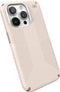Speck hoesje geschikt voor Apple iPhone 15 Pro Max - Ultieme Bescherming en Grip - Luxe Soft-touch Afwerking - Valbescherming gecertificeerd tot 4 meter - Microban Antibacterieel - Presidio2 Grip lijn - Beige Geel