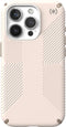 Speck hoesje geschikt voor Apple iPhone 15 Pro Max - Ultieme Bescherming en Grip - Luxe Soft-touch Afwerking - Valbescherming gecertificeerd tot 4 meter - Microban Antibacterieel - Presidio2 Grip lijn - Beige Geel