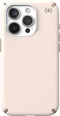 Speck hoesje geschikt voor Apple iPhone 15 Pro - Slank - MagSafe - Ultieme Bescherming - Luxe Soft-touch Afwerking - Valbescherming gecertificeerd tot 4 meter - Microban Antibacterieel - Presidio2 Pro lijn -Beige Geel