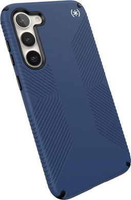 Speck hoesje geschikt voor Samsung Galaxy S23 Plus - Ultieme Bescherming en Grip - Luxe Soft-touch Afwerking - Valbescherming gecertificeerd tot 4 meter - Microban Antibacterieel - Presidio2 Grip lijn - Blauw