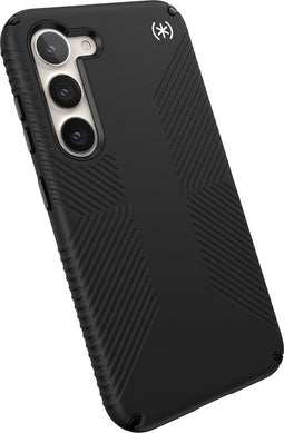 Speck hoesje geschikt voor Samsung Galaxy S23 - Ultieme Bescherming en Grip - Luxe Soft-touch Afwerking - Valbescherming gecertificeerd tot 4 meter - Microban Antibacterieel - Presidio2 Grip lijn - Zwart